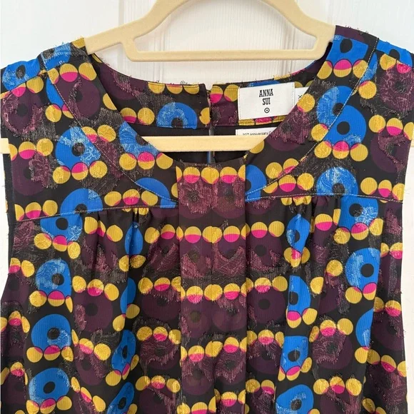 Anna Sui for Target Retro Metallic Mini Shift Dress Size 1X - Picture 4 of 9